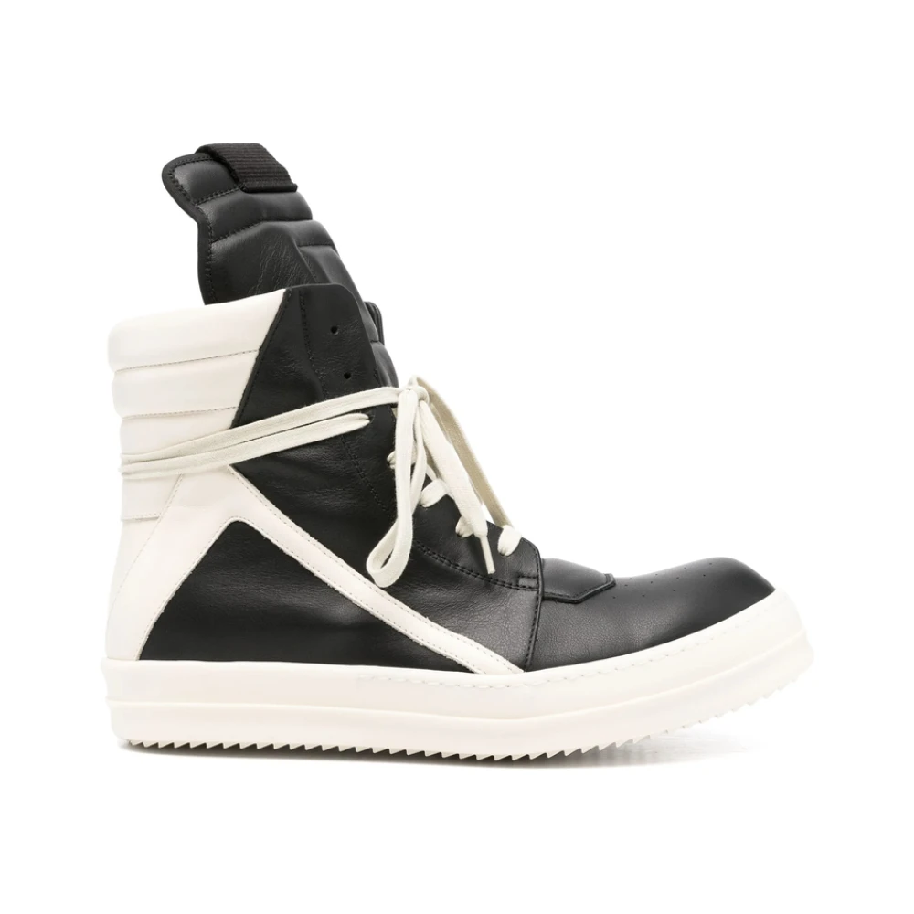 Rick Owens Leather Geobasket Heren Schoenen Zwart