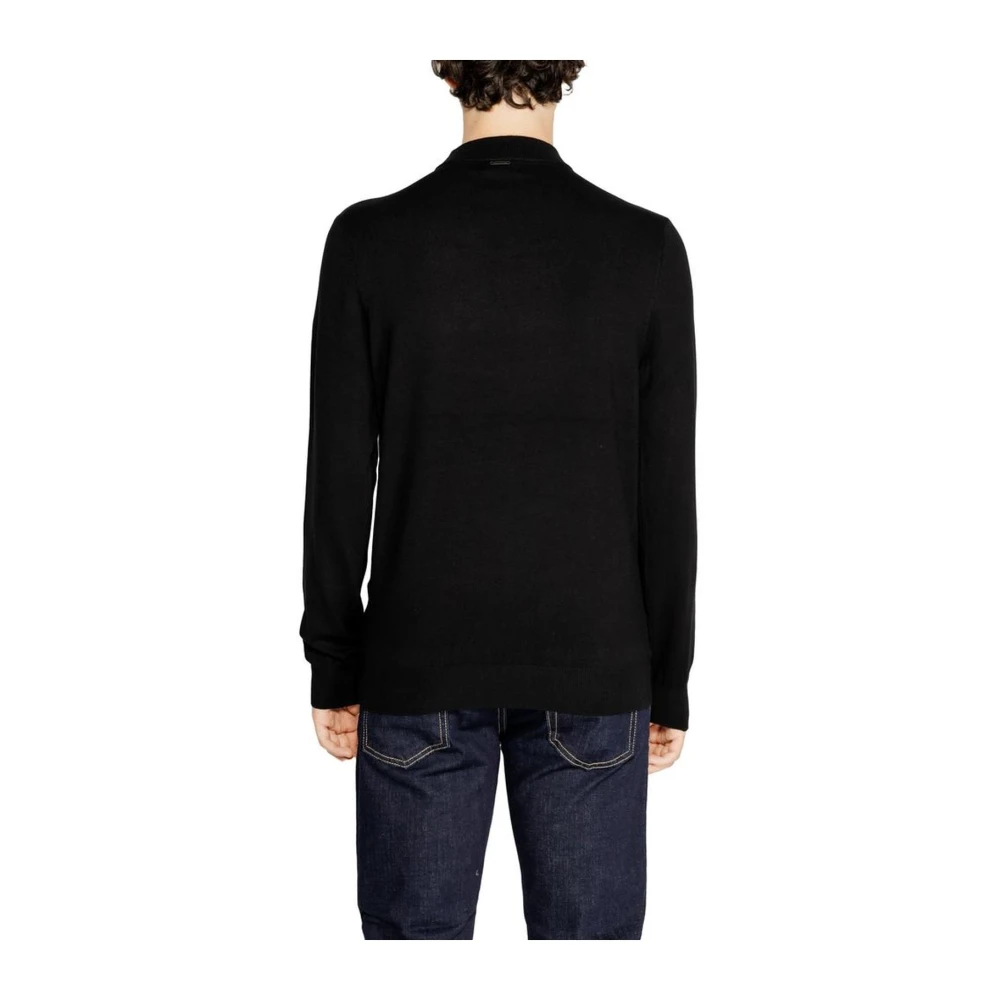 Antony Morato Zwart Viscose Blend Gebreid T-Shirt Black Heren