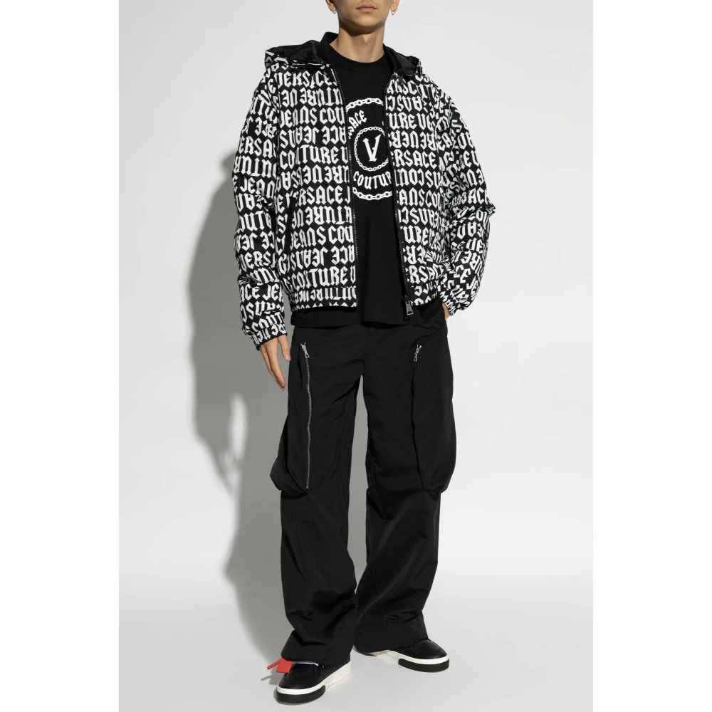 Versace Jeans Couture Omkeerbare jas met logo Black Heren