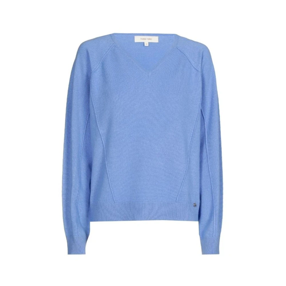 Marie Méro Blauwe V-hals wollen trui Blue Dames