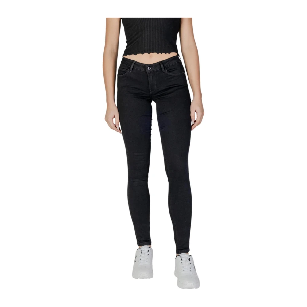 Guess , Skinny Fit Jeans, Female, Black, W28 L32, Plain High-Rise Jeans With Zip And Button