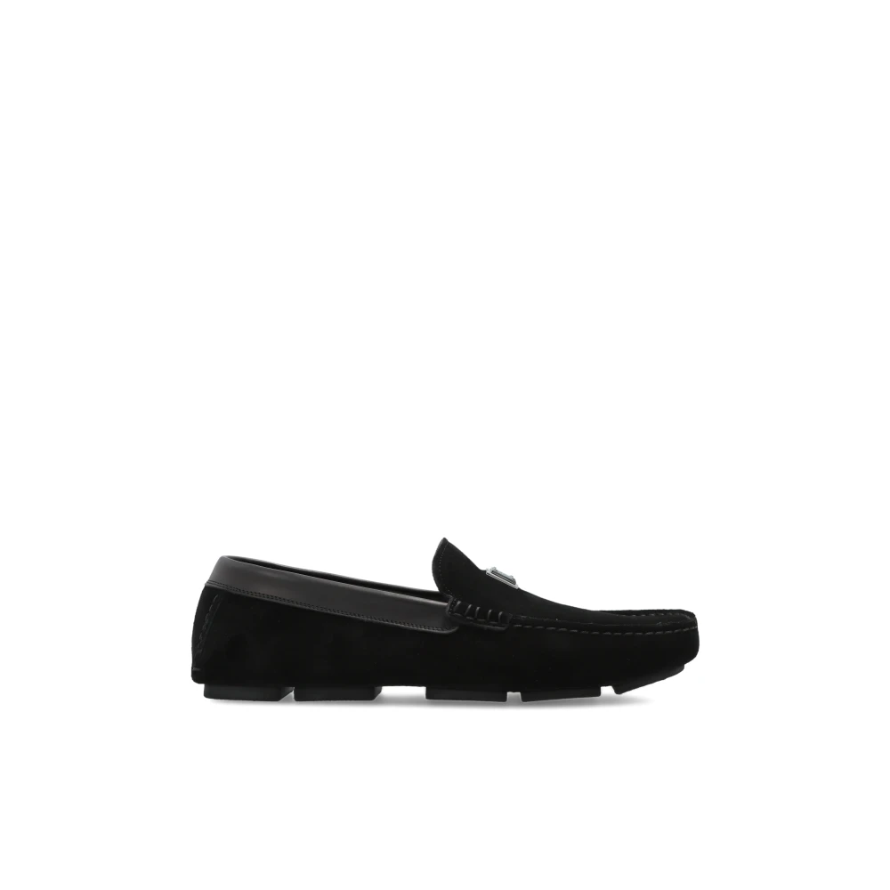 Dolce & Gabbana Men's Black Loafers, 7 Uk, Split Calfskin Slipper