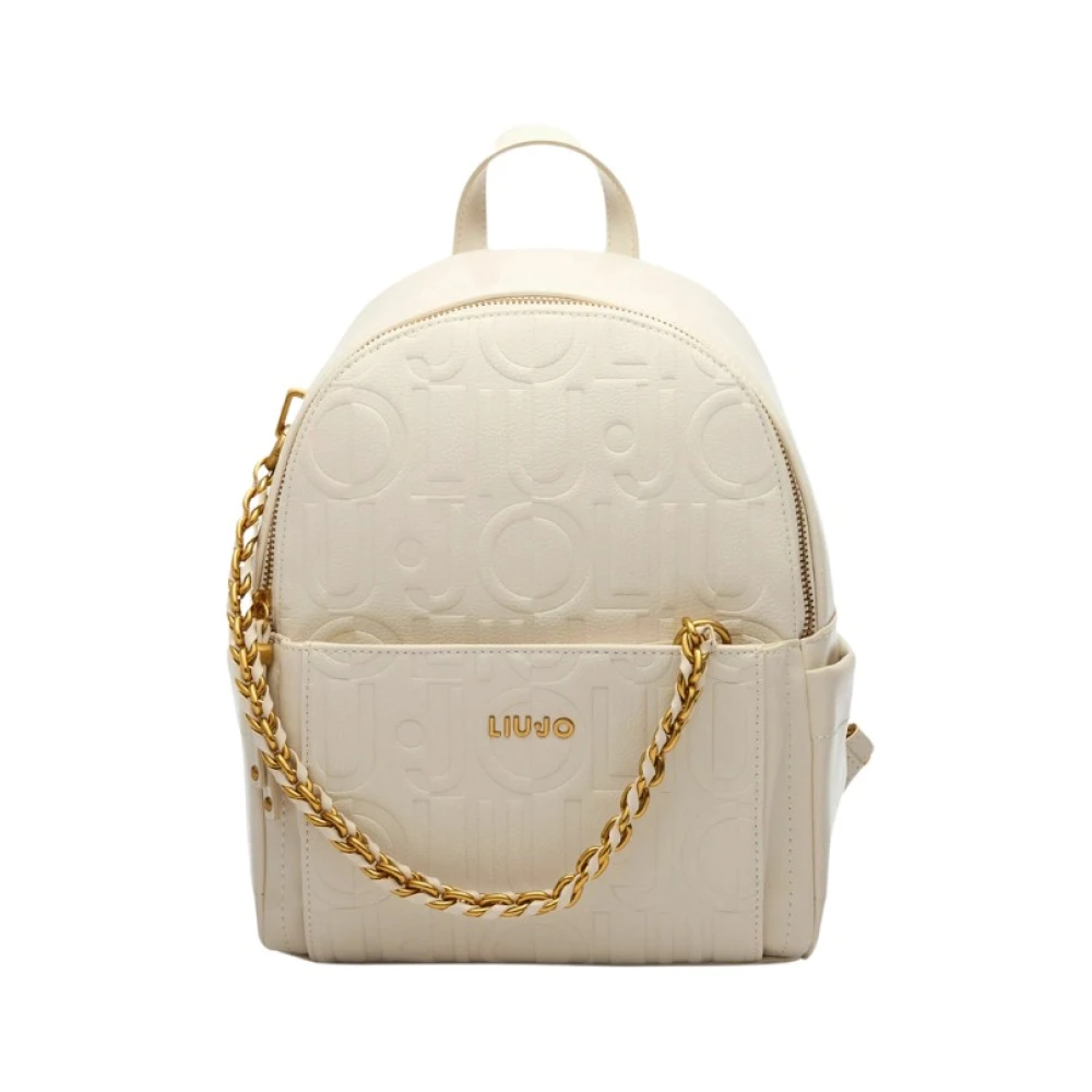 Liu Jo Logo Ketting Schoudertas Beige Dames