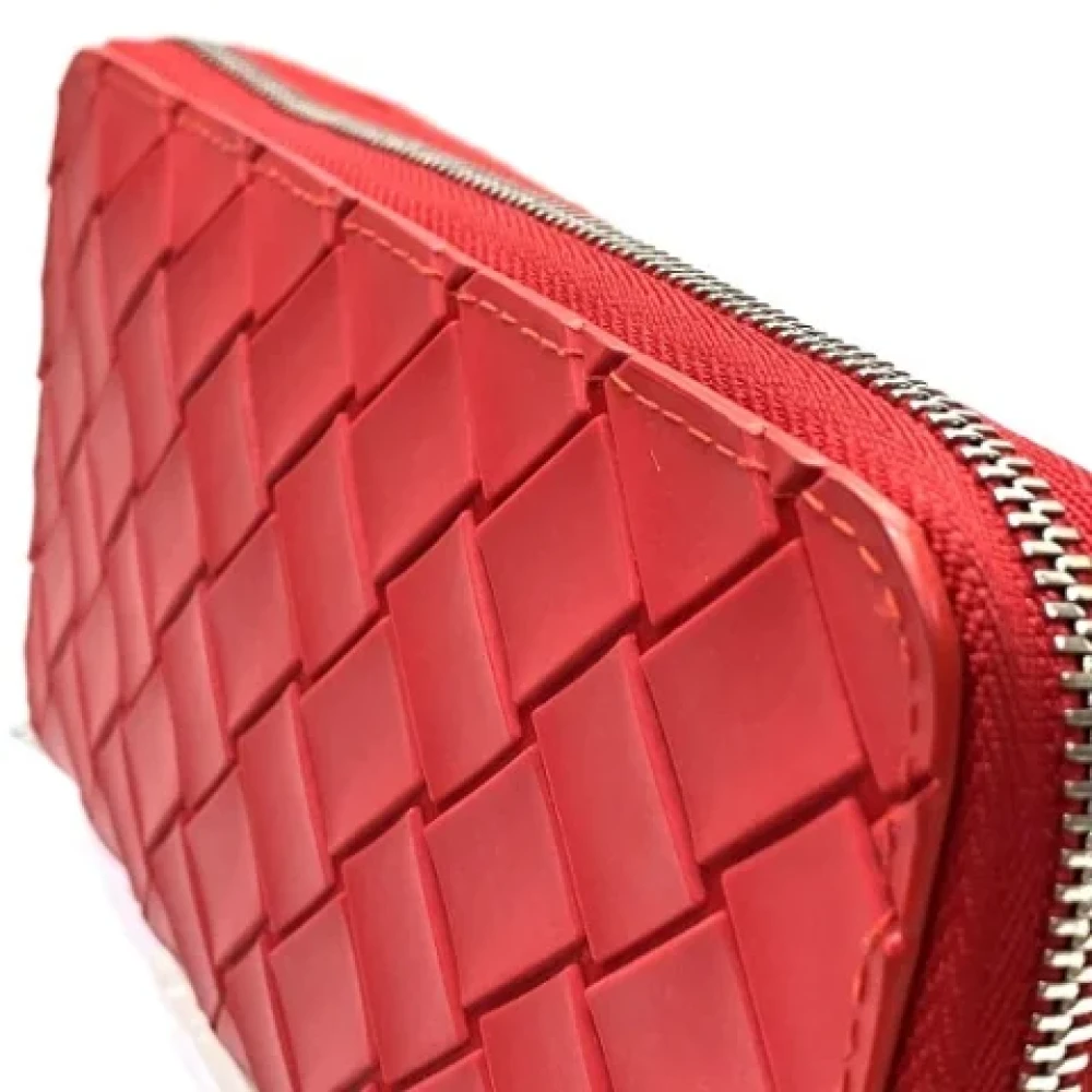 Bottega Veneta Vintage Pre-owned Cotton wallets Red Dames