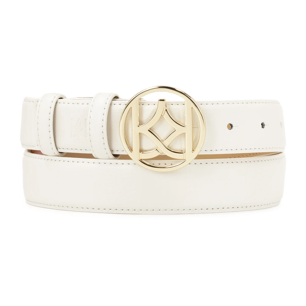 Kazar Witte gladde riem met ronde gesp White Dames