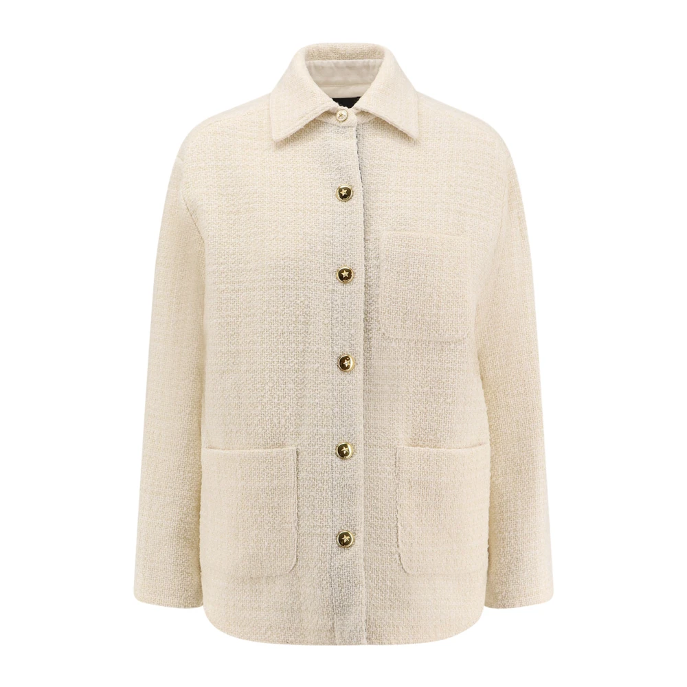 Pinko Women's White Light Jackets,, Classic Jacket Logo Button Closure 2XS