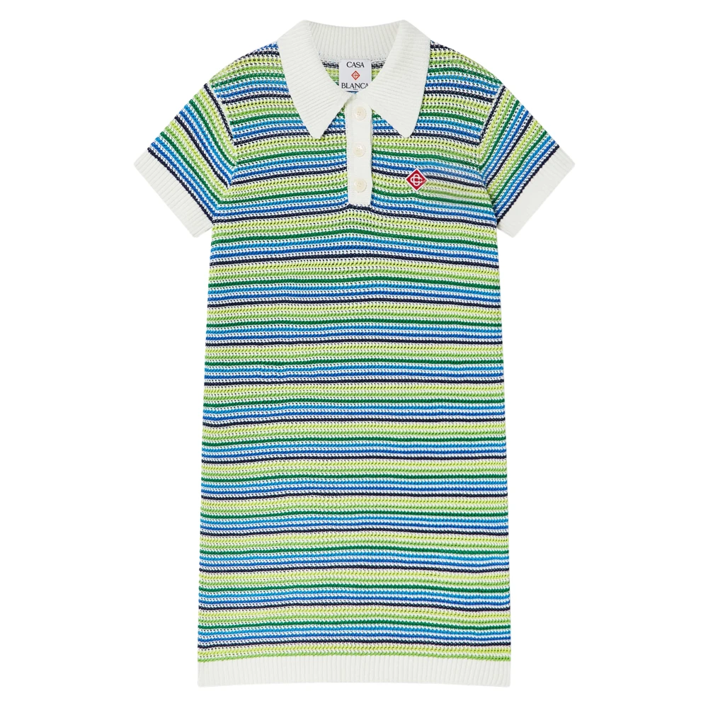 Casablanca Girls Green Striped Polo Dress - Dresses - 7 Y - Kids
