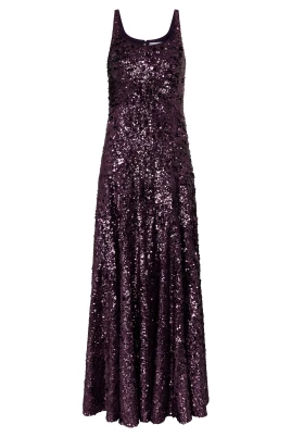 Plommon Paljett Gown Klänning
