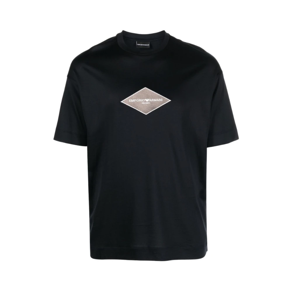 Emporio Armani Klassisk Bomull T-Shirt för Män Black, Herr