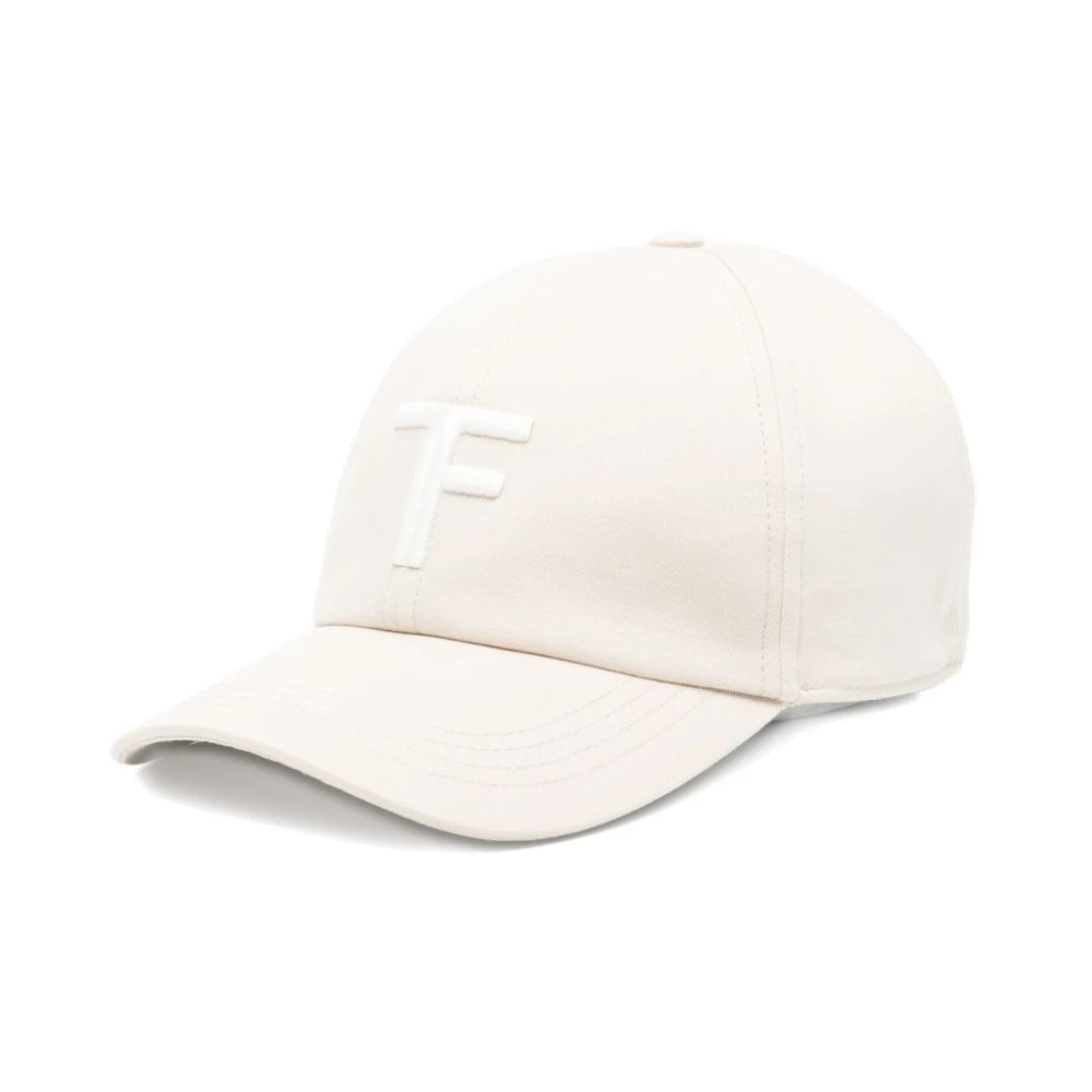 Tom Ford Men's Beige Logo Canvas Baseball Cap - Hats & Caps - M - Accessories
