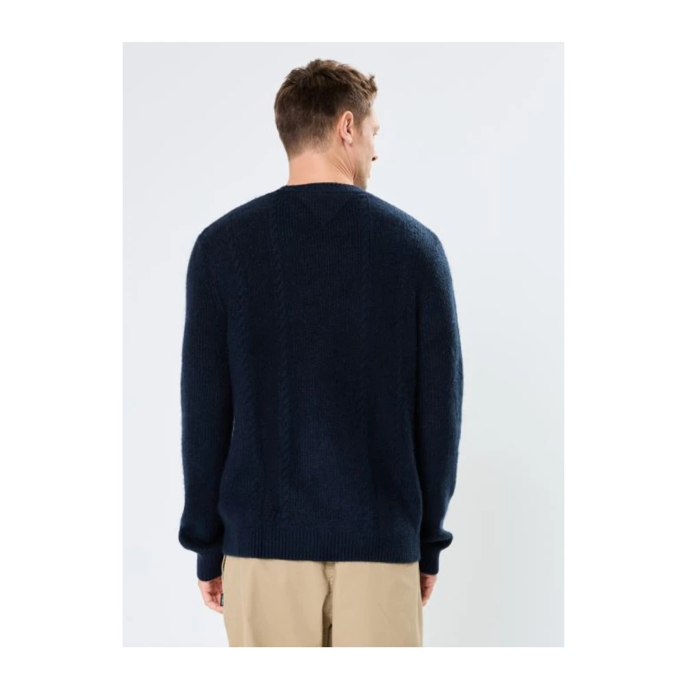 Tommy Jeans Geborduurde Logo Sweater Blauw Blue Heren