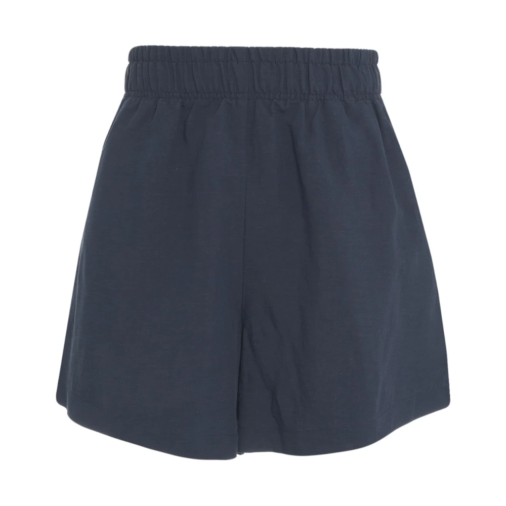 8pm Blauwe Linnen Hoge Taille Shorts Blue Dames