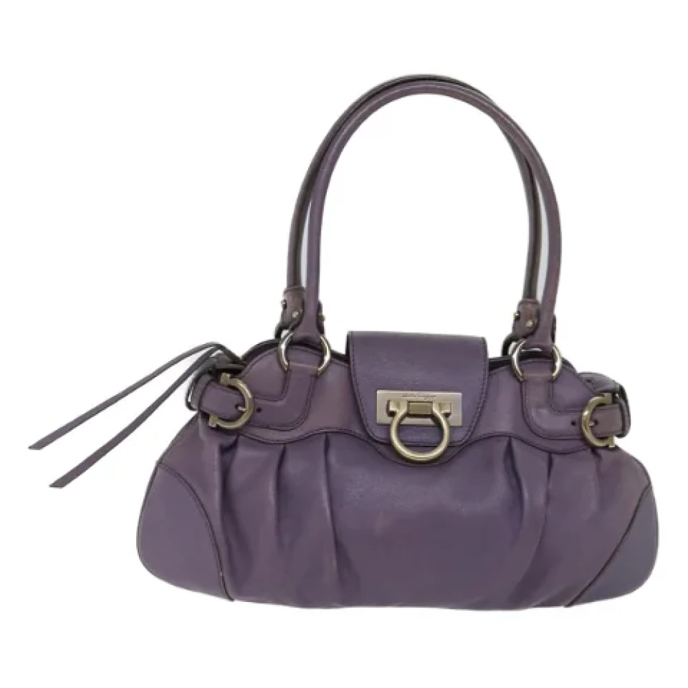 Salvatore Ferragamo Pre-owned Leather shoulder-bags Purple Dames