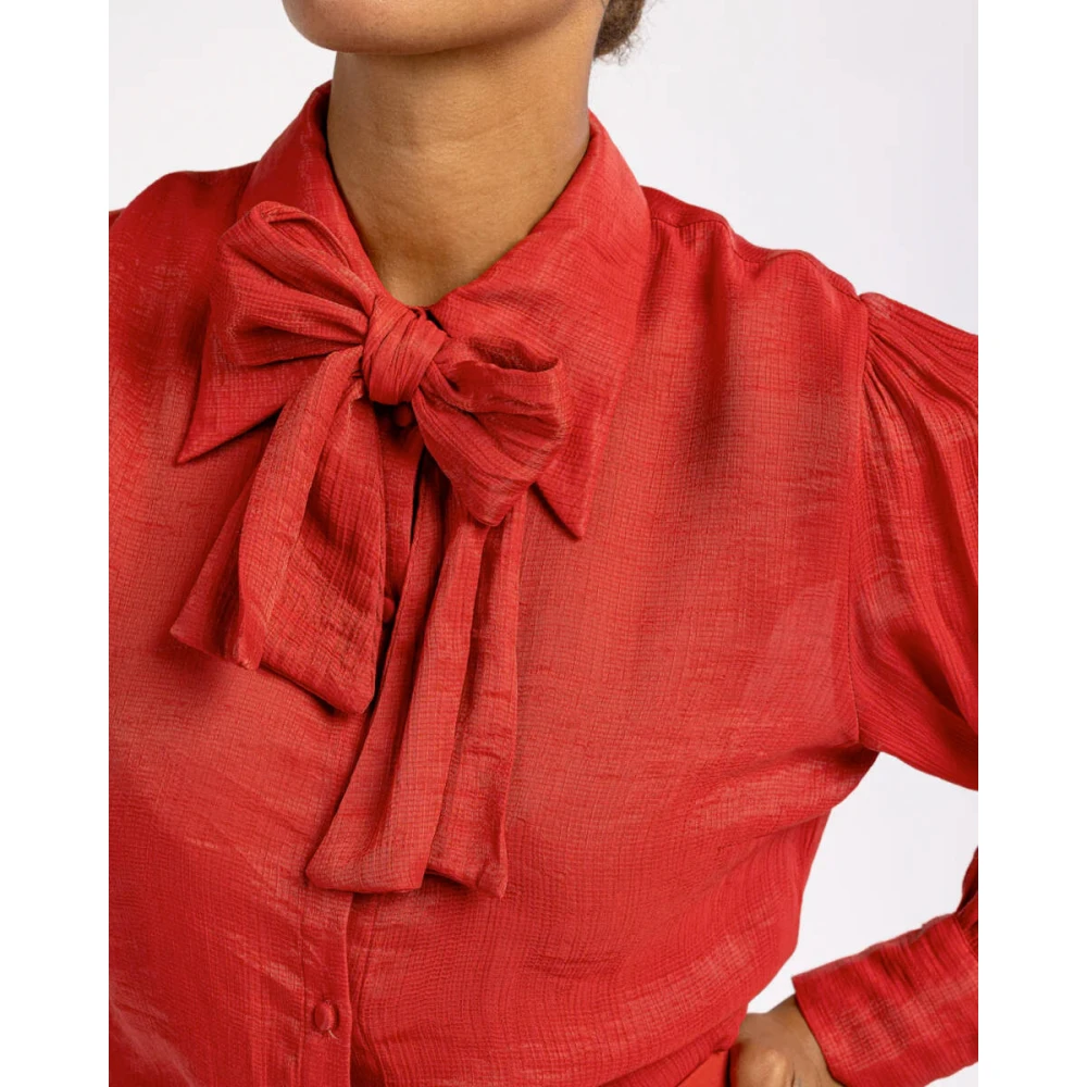 Aaiko Elegante Veronne TIE VIS Blouse Red Dames
