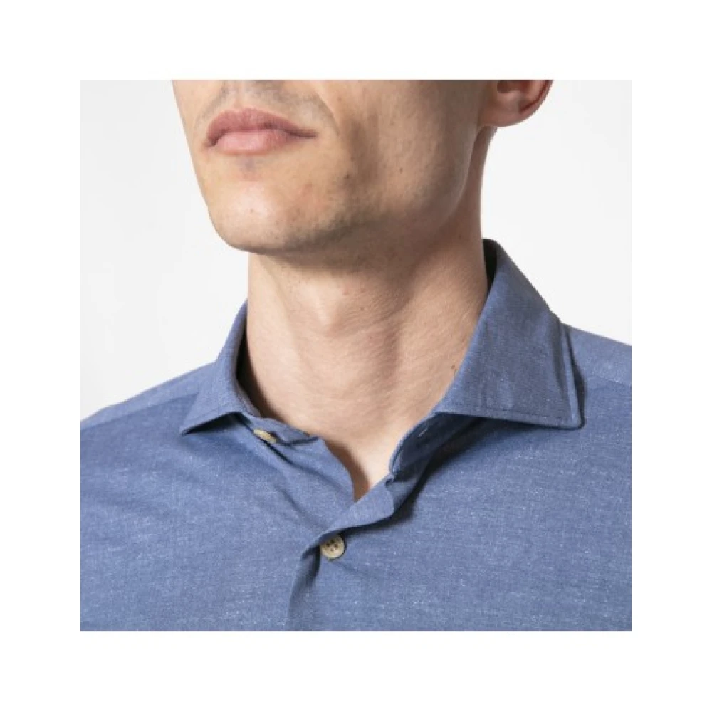 Orian Blauwe Vloeibare Overhemd Blue Heren