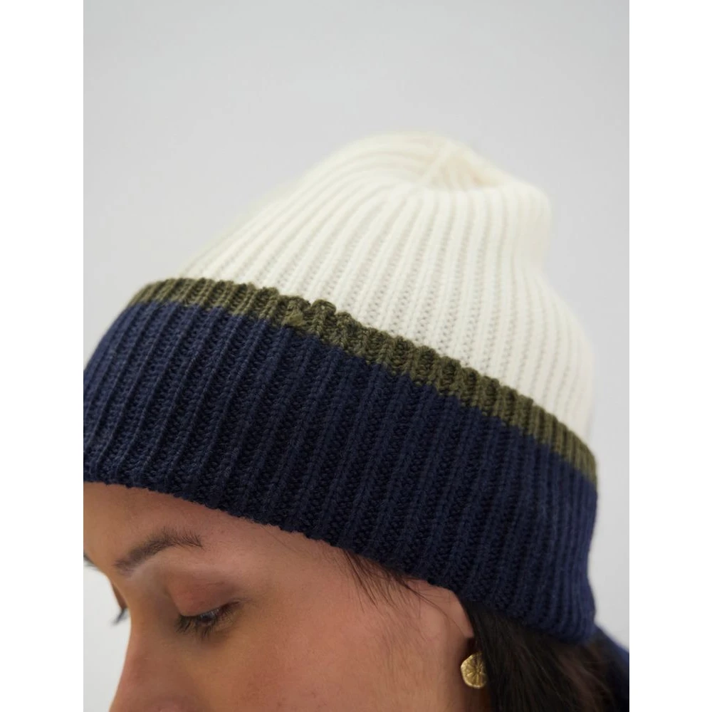 Ines De La Fressange Paris Pedro hoed in ecru marineblauw omgekeerd breisel khaki mesh Multicolor Dames