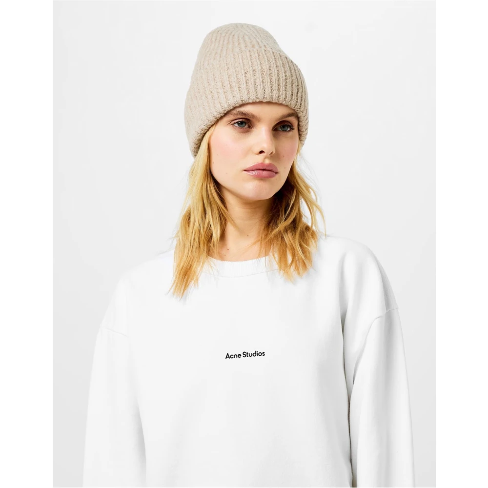 Acne Studios Wolmix Beanie Hoed Beige Dames