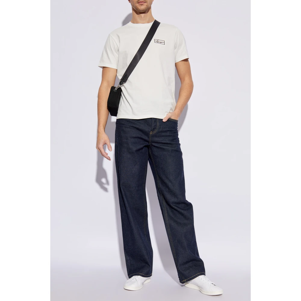 Kenzo T-shirt met geborduurd logo White Heren