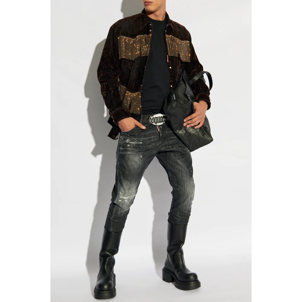 Dsquared2 T-shirt met logo Black Heren