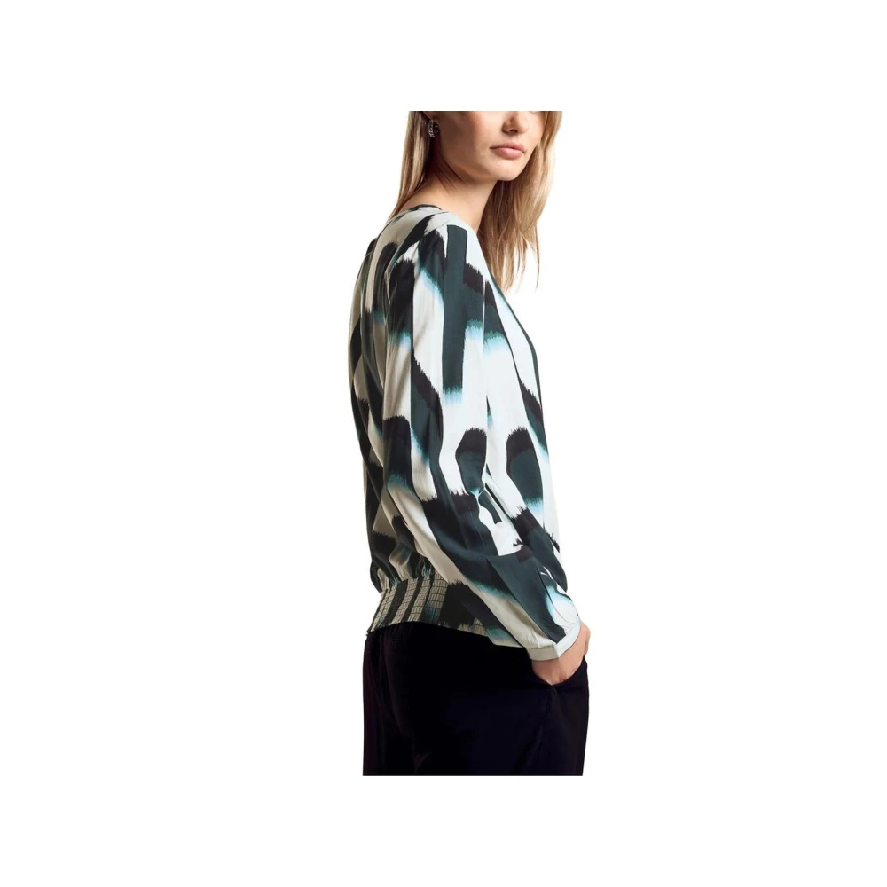 Street One Groene Viscose Abstract Print Blouse Green Dames