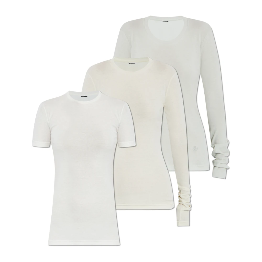 Jil Sander Women's White Three-Pack Of T-Shirts