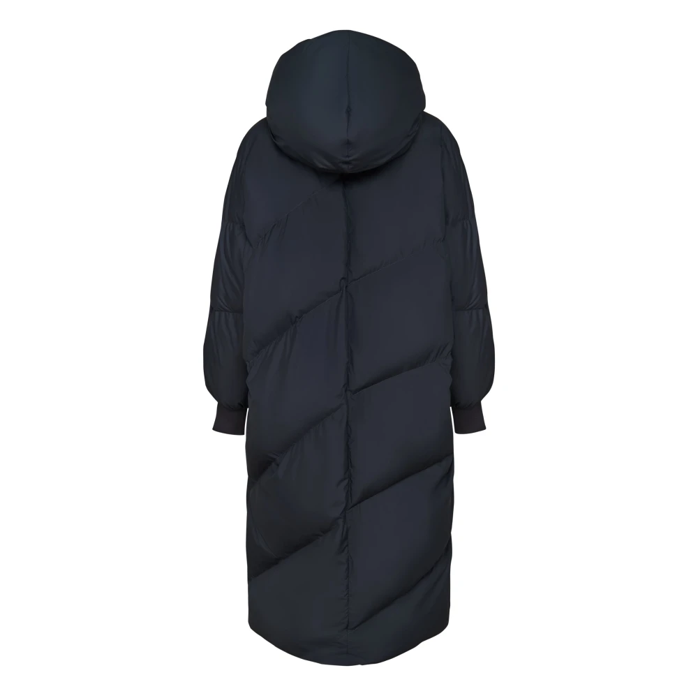 Cesare Gaspari Oversized Hood Quilted Puffer Coat Blueberries Blue Dames