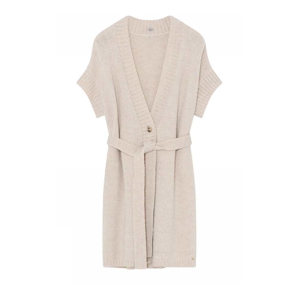 Gustav White Swan Cardi Cape Knitwear Beige Dames