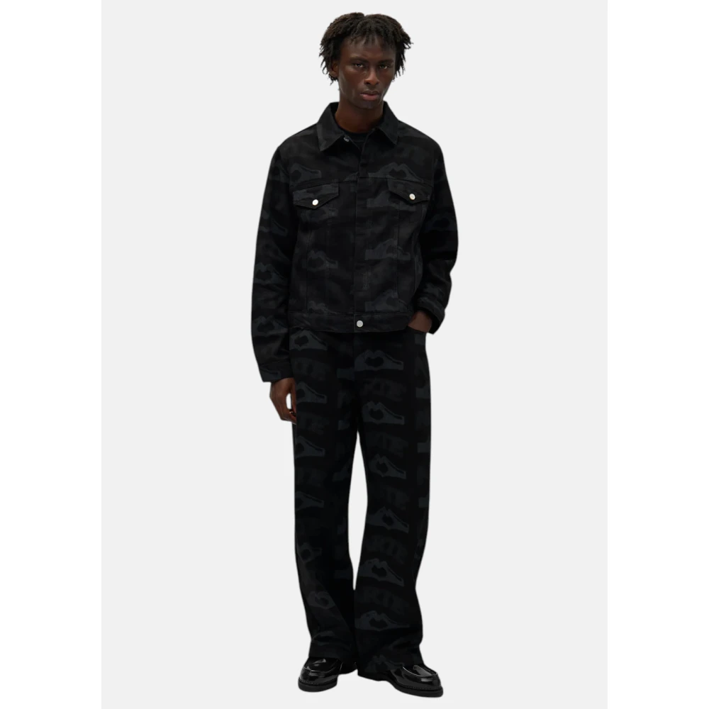 Arte Antwerp Broek met Hartenprint Black Heren