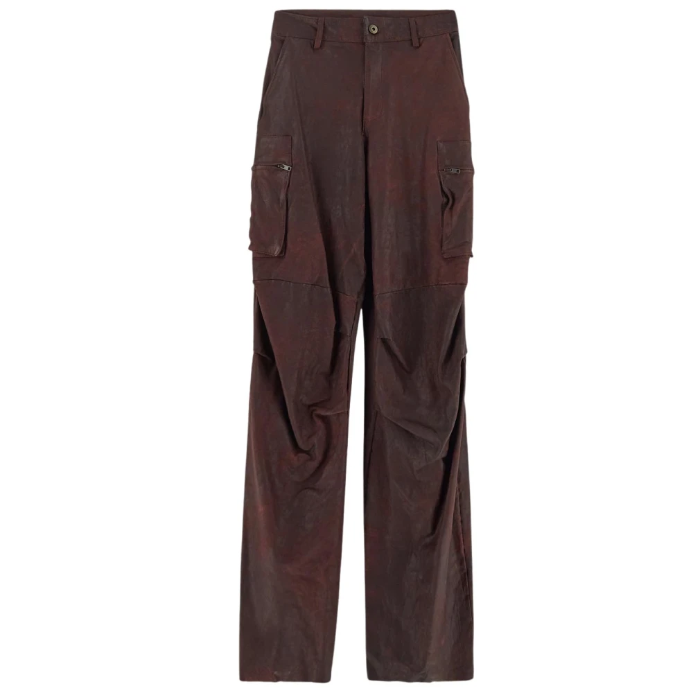 Salvatore Santoro Leren Cargo Broek Purple Dames