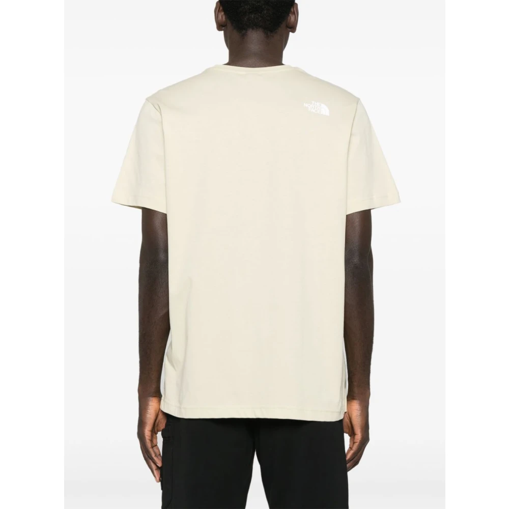 The North Face Logo Print Crew Neck T-shirt Grijs Beige Heren