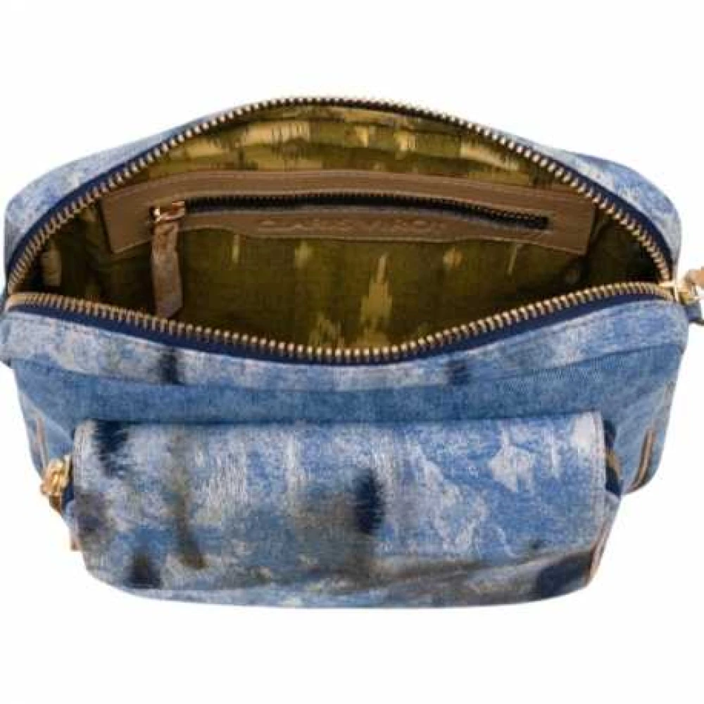 Claris Virot Vintage Denim Big Charly Schoudertas Blue Dames