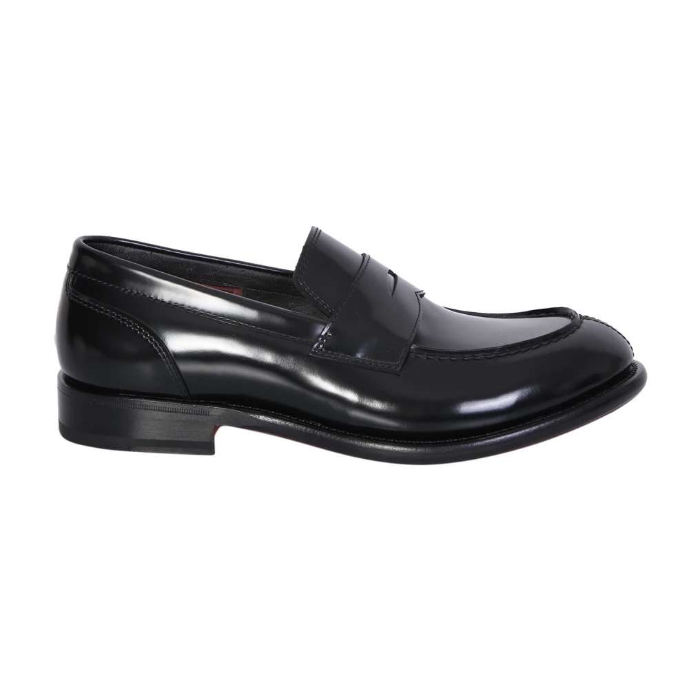 Santoni Tijdloze zwarte loafers voor heren Black Heren