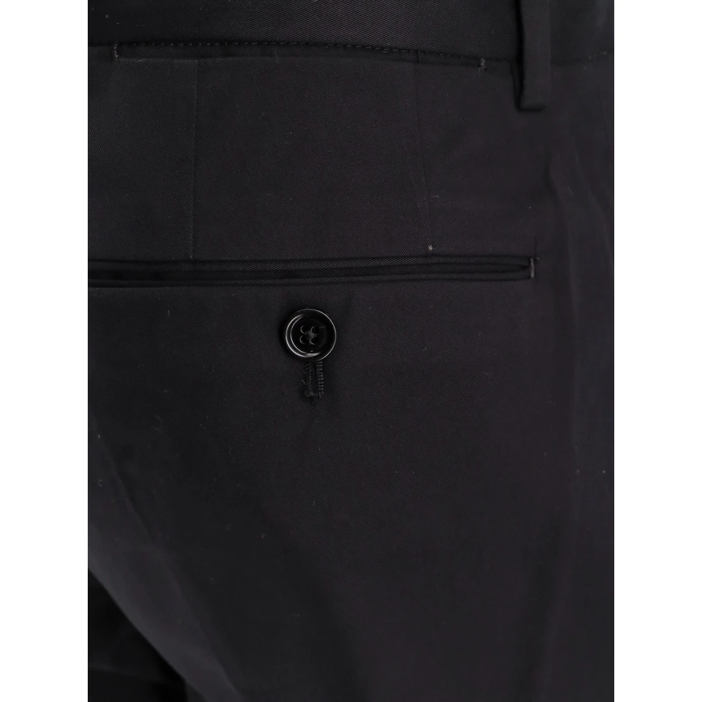 Ermenegildo Zegna Zwarte Stretchkatoenen Broek Ss24 Black Heren