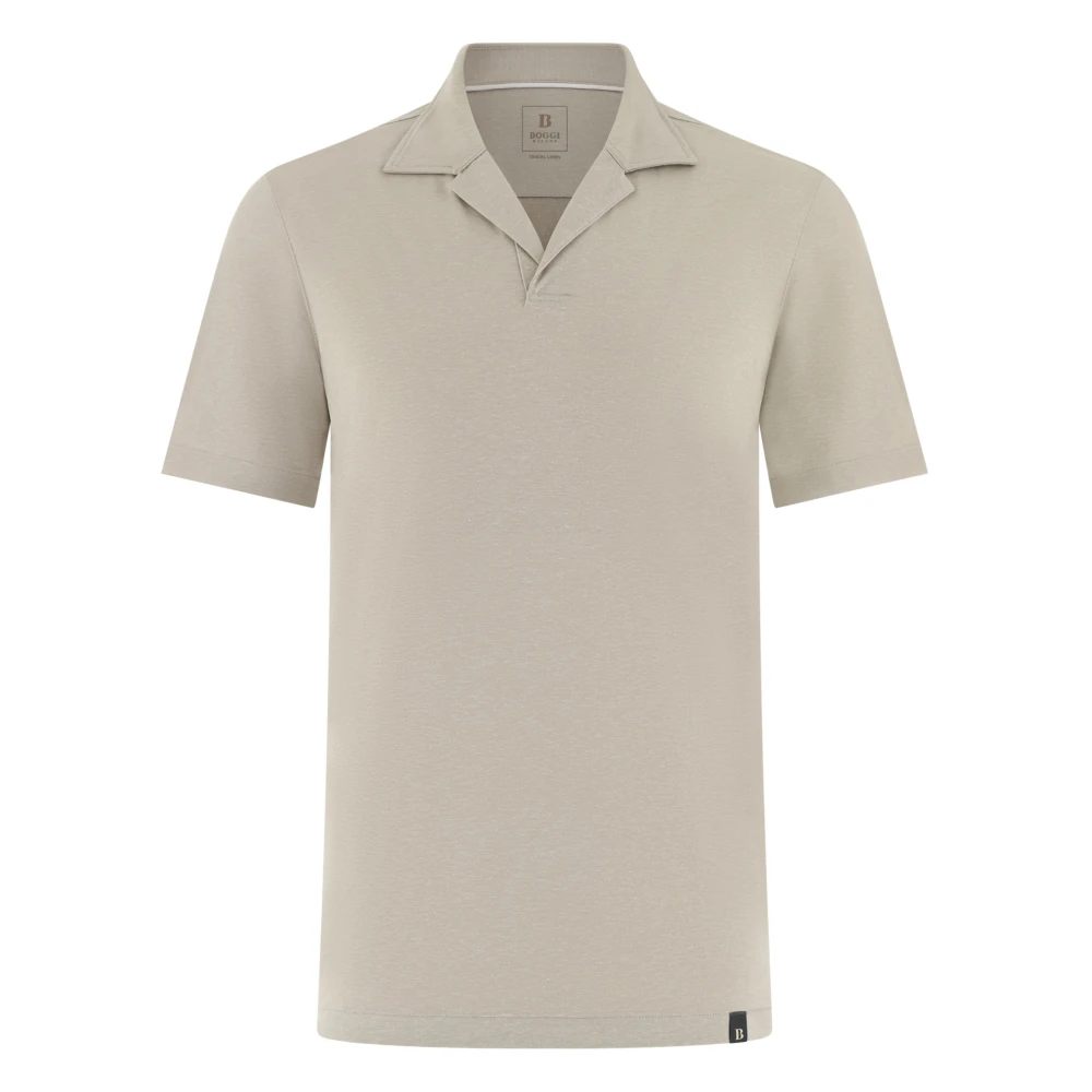 Boggi Milano Uomo Beige - Polo In Misto Tencel E Lino - Tops - 2XL