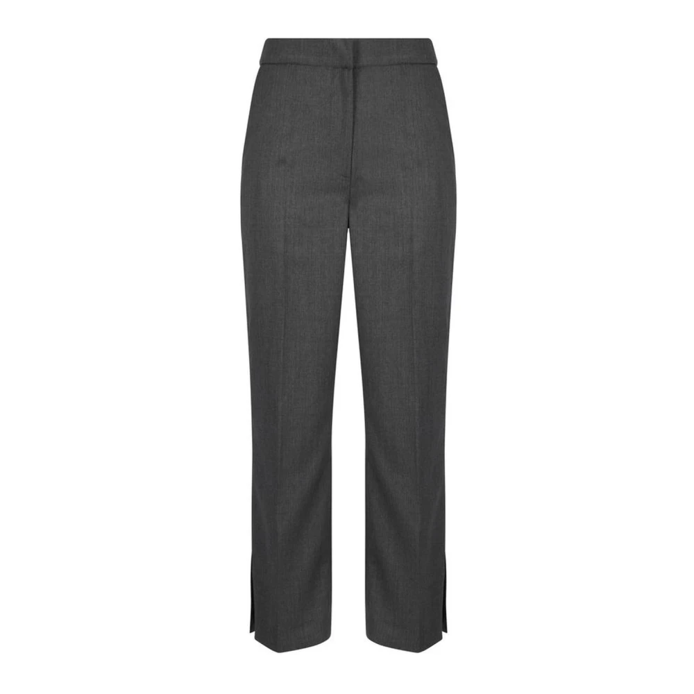 Loulou Studio Regular Fit Wollen Broek met Zakken Gray Dames