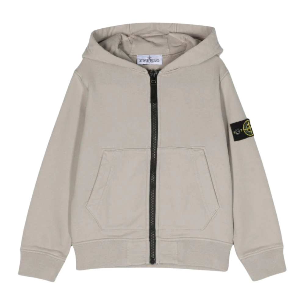 Stone Island Grå Hoodie med Logga Gray, Pojke