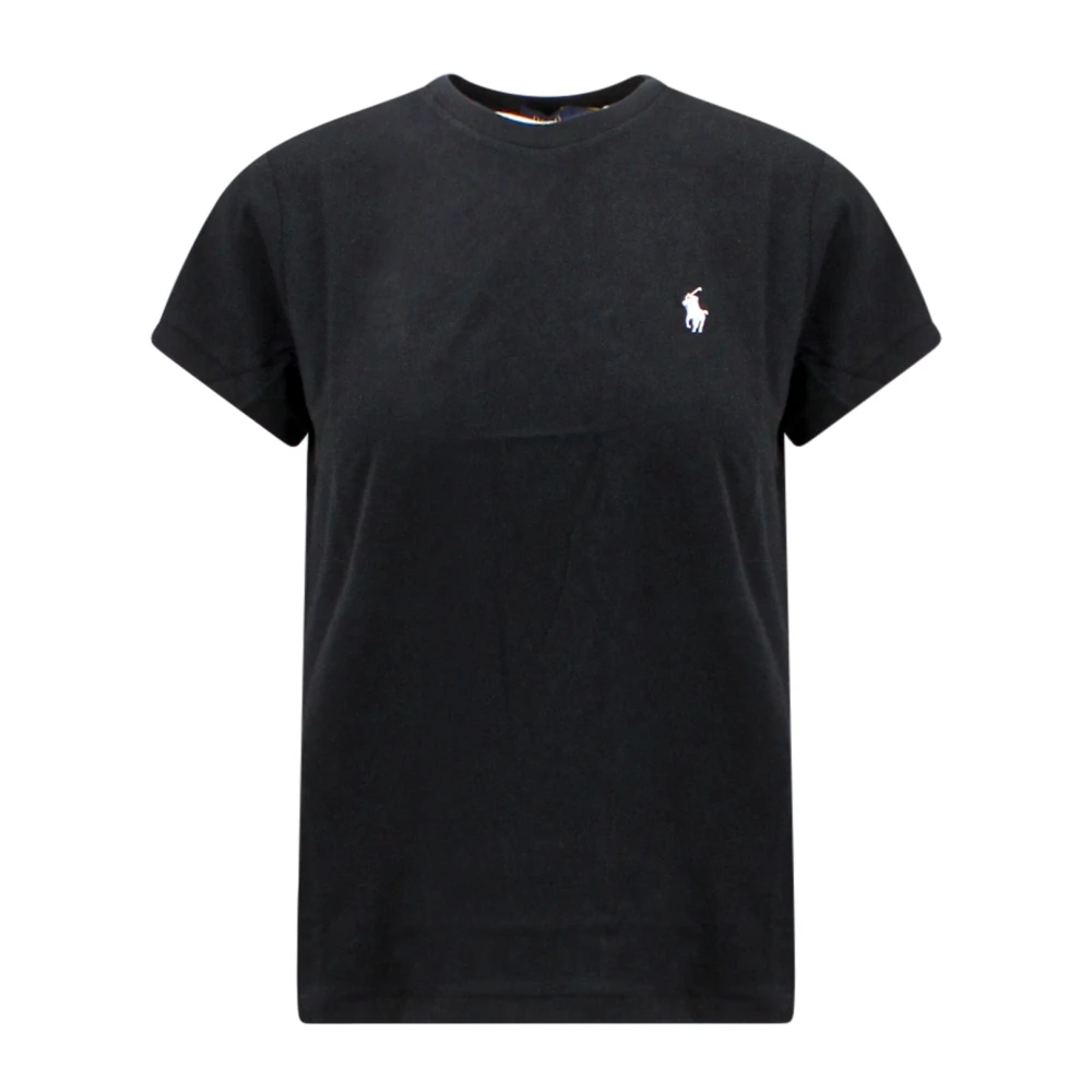 Polo Ralph Lauren Geborduurd Logo Katoenen T-Shirt Black Dames