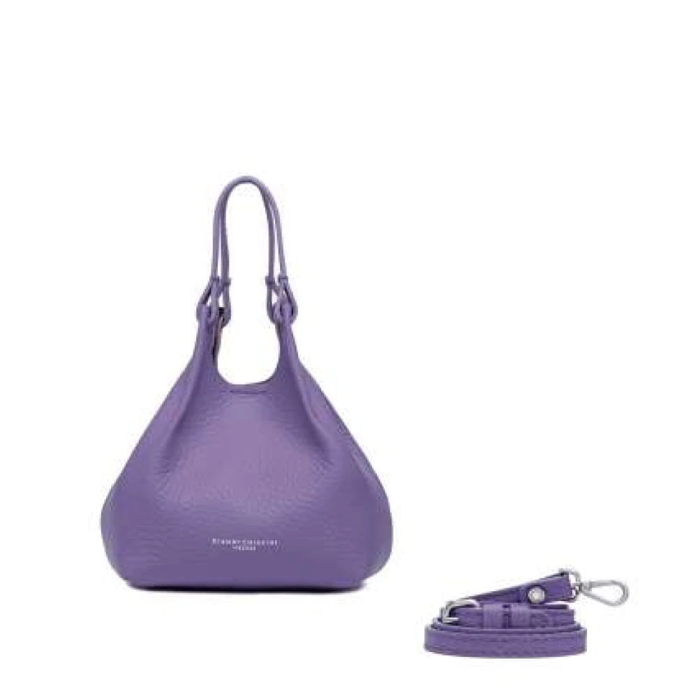Gianni Chiarini Moderne leren handtas met magneetsluiting Purple Dames