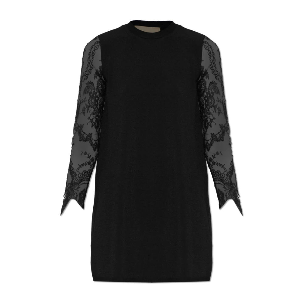 Valentino Garavani Donna Nero - Abito Con Maniche In Pizzo - Dresses - L