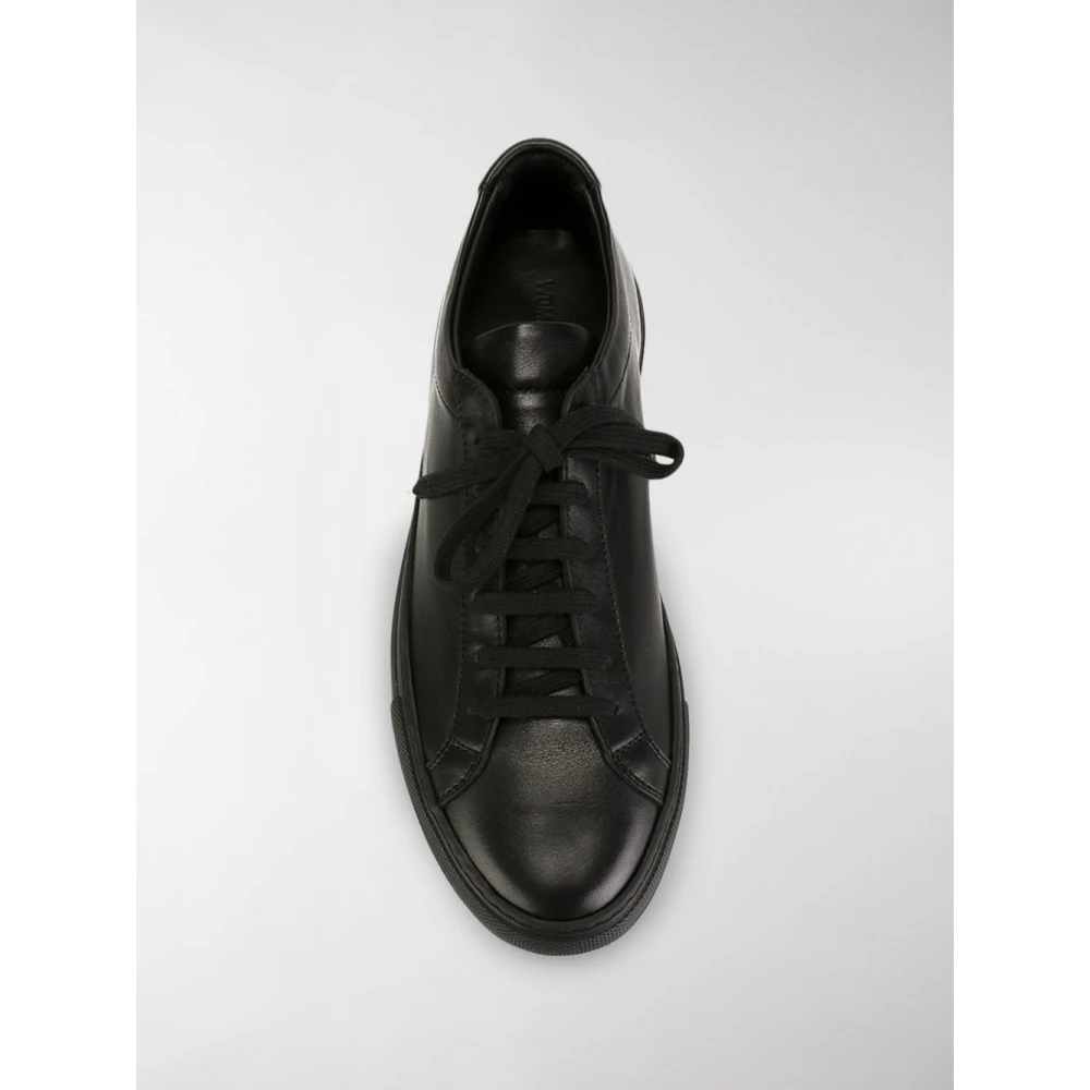 Common Projects Zwarte Leren Achilles Low Sneakers Black Dames