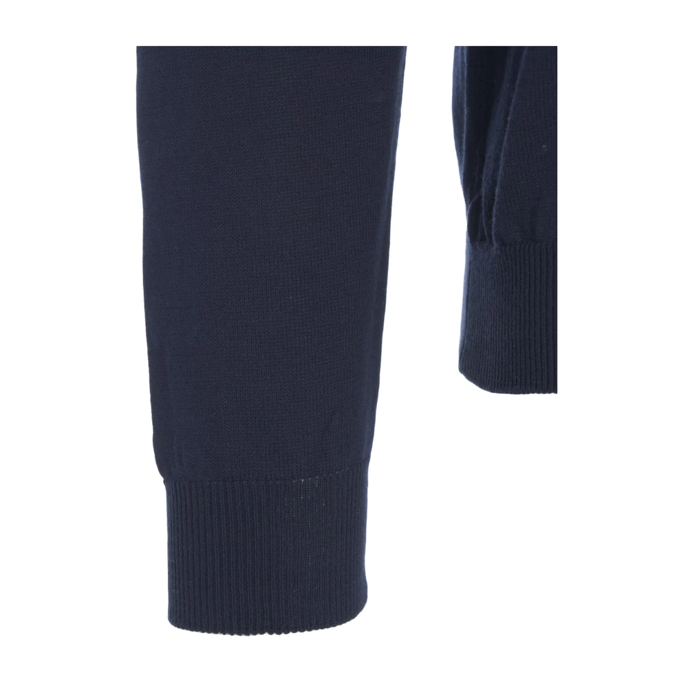 add Blauw Gebreid Poloshirt Casual Elegantie Blue Heren