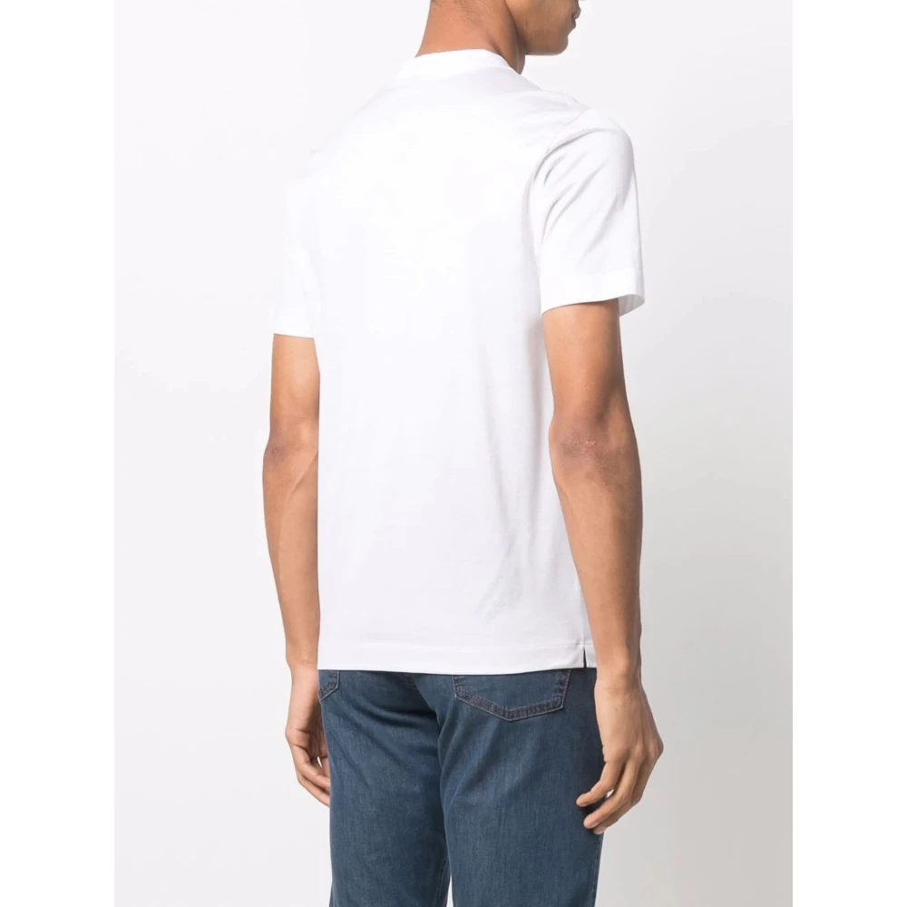 Canali Stijlvolle katoenen T-shirt gemaakt in Italië White Heren