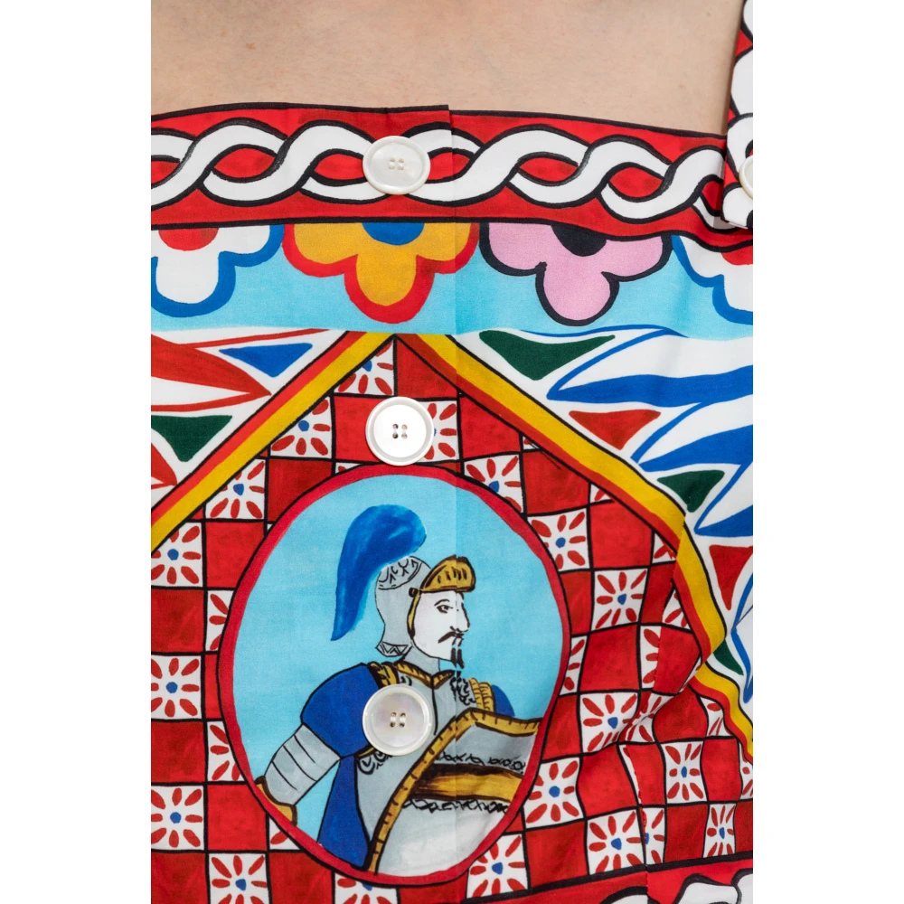 Dolce & Gabbana Jurk met Caretto-patroon Multicolor Dames