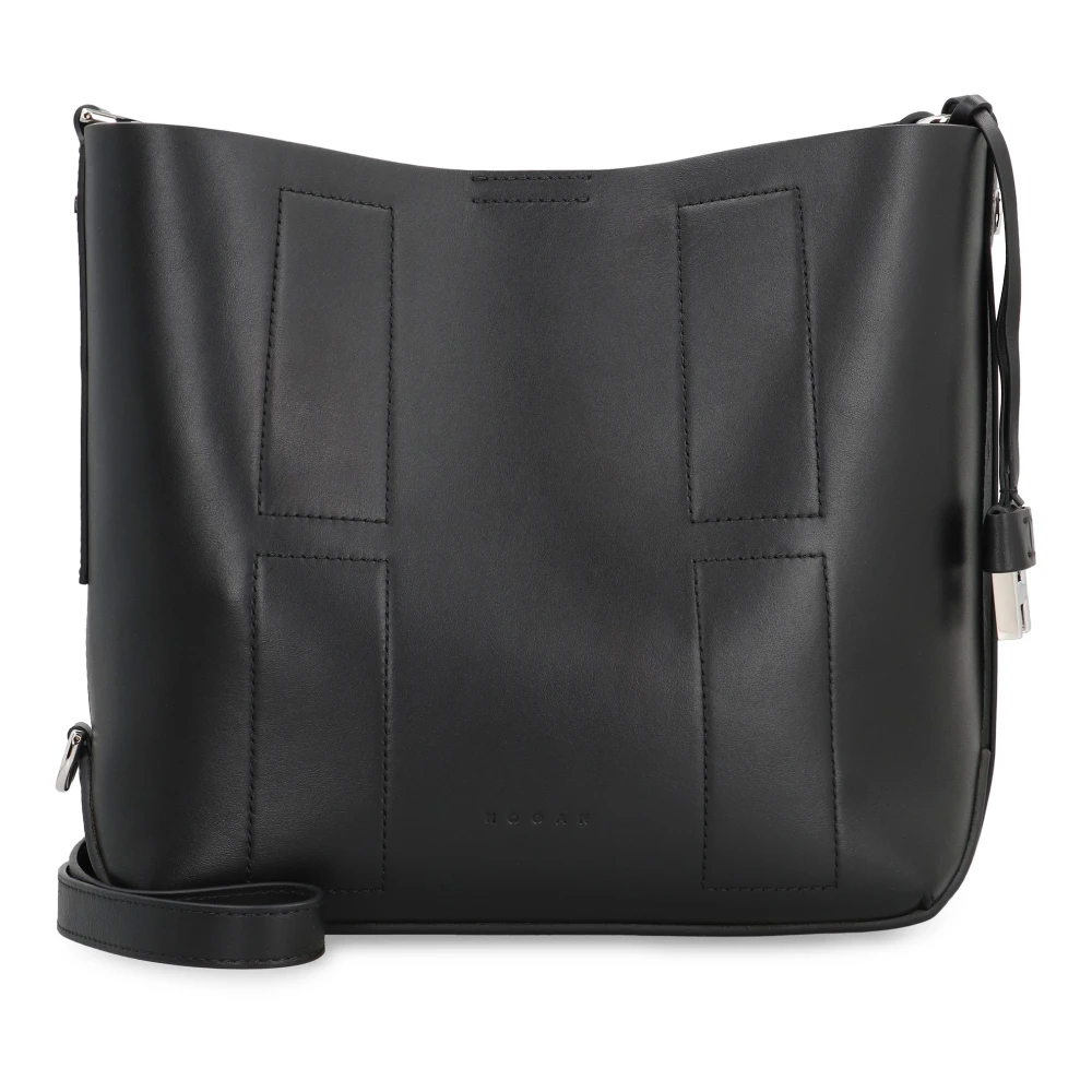 Hogan Stijlvolle leren hobo tas Black Dames
