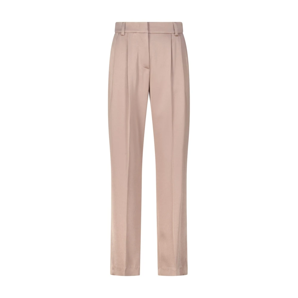 LUISA CERANO Satin Straight-Cut Broek Brown Dames
