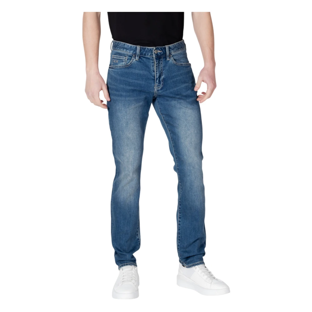 Armani Exchange Mannelijk Blauw Jeans Heren, W34, Katoen, Klassieke E Rits Jeans Met Zakken
