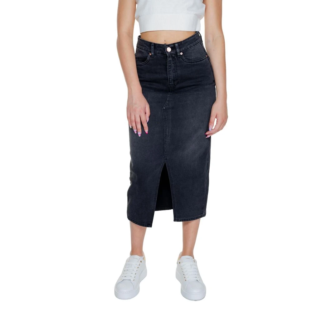Vero Moda Zwarte Katoenen Lange Damesrok Black Dames