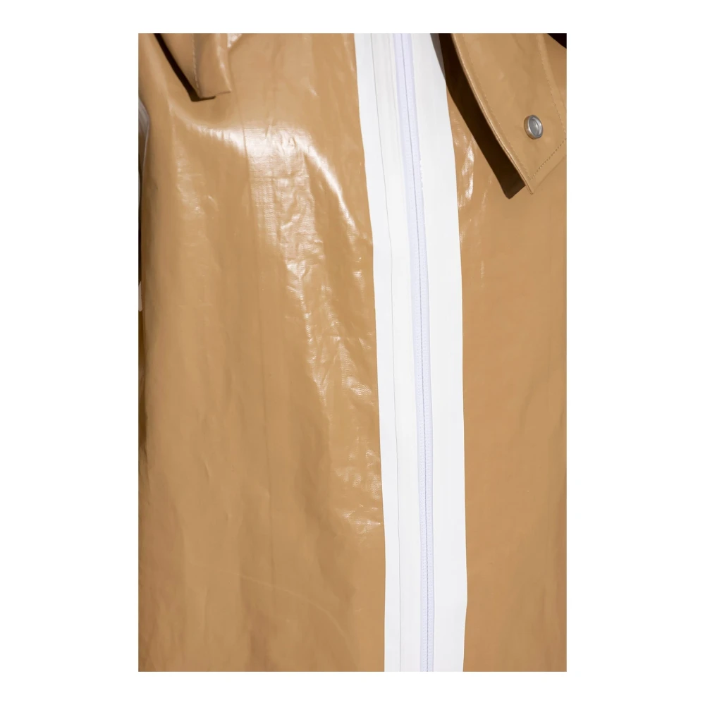 Bottega Veneta Waterdichte Linnen Jas met Ritssluiting Brown Dames