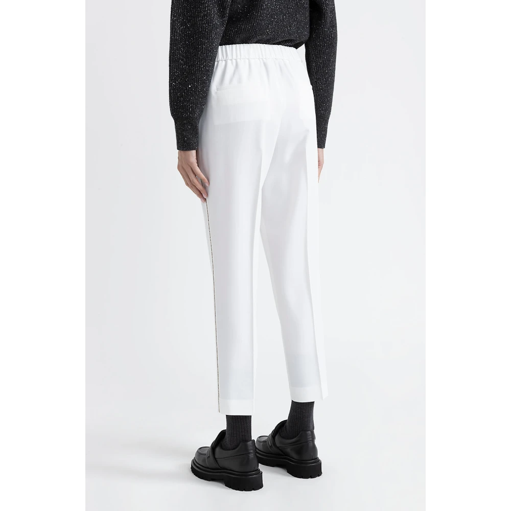 PESERICO Viscose en wol wortelbroek White Dames