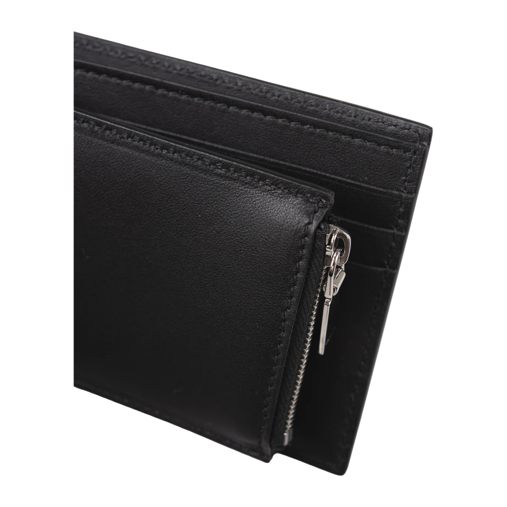 alexander mcqueen Zwarte Bi-Fold Portemonnee met Gouden Logo Black Heren